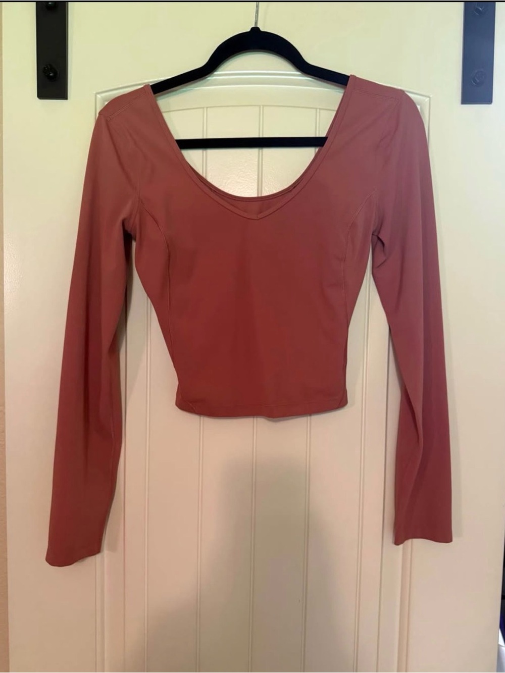 Lululemon Long-Sleeve Scoop Neck Crop Top - Dusty Rose